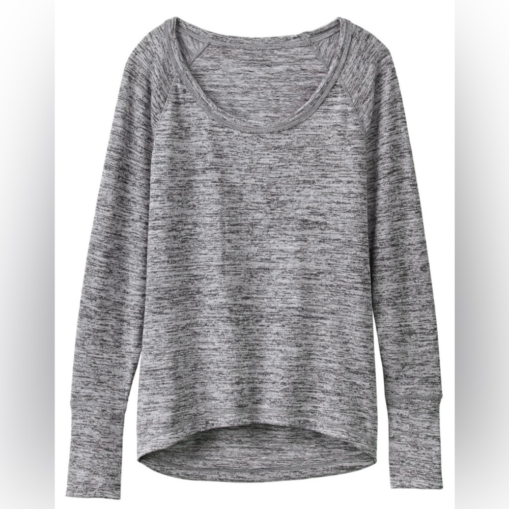ATHLETA No Sweatin' It Sharkbite Top in Gray Heather (Size:XS)